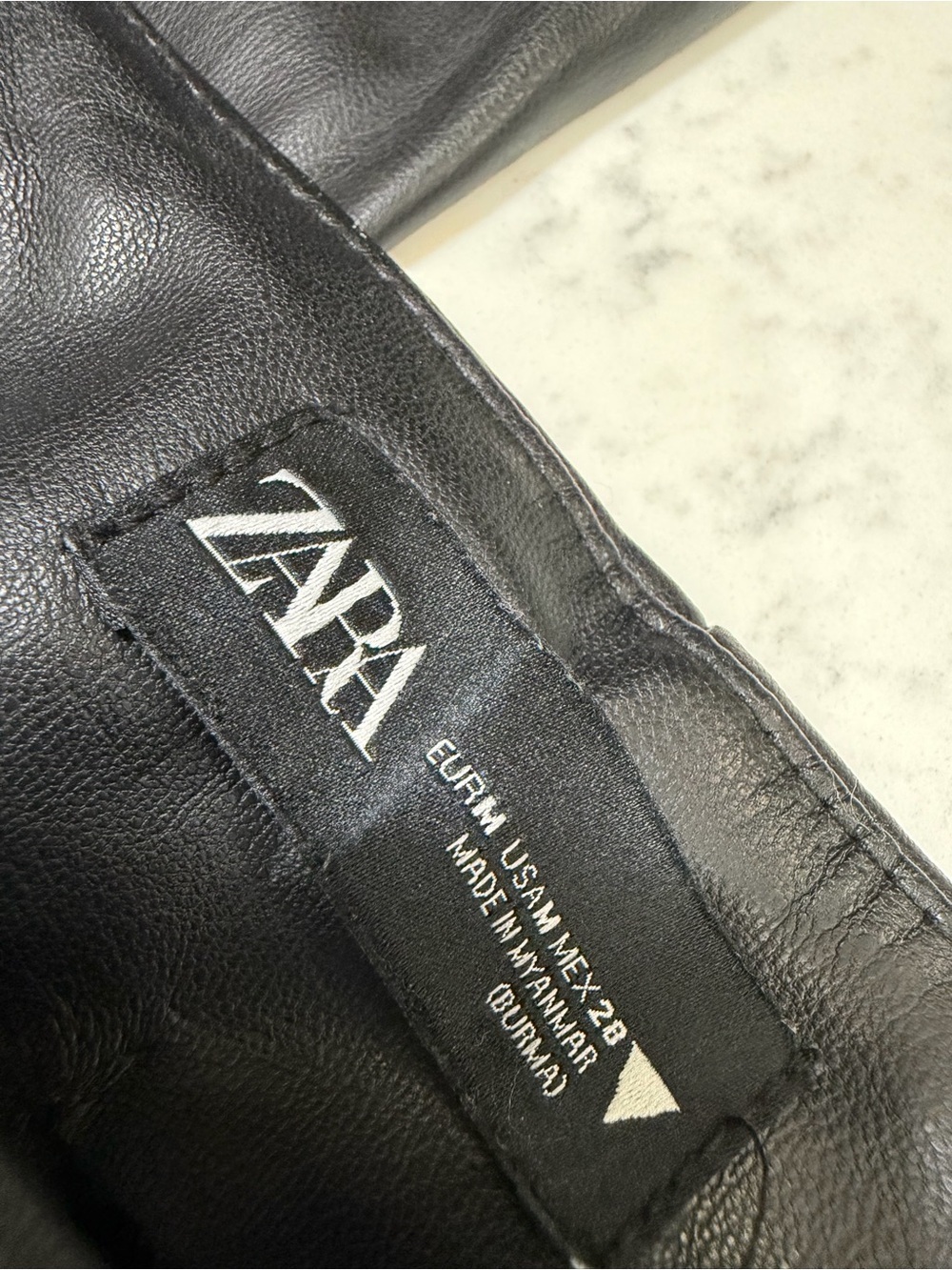 Zara Black Faux Leather Garment with Branded Tag - Picture 4 of 6
